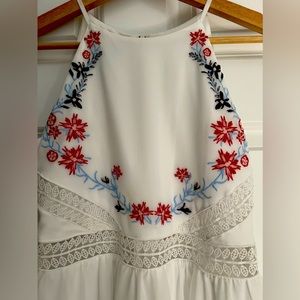 BCX Girl white dress with embroidery, girls size 14